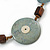 Ethnic Multistrand Wood Dusty Blue Coin Necklace - 50cm L/ 8cm Ext - view 7