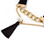 Black Velour Cord Gold Tone Chain with Tassel Choker Necklace - 33cm L/ 4cm Ext - view 8