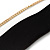Black Velour Cord Gold Tone Chain with Tassel Choker Necklace - 33cm L/ 4cm Ext - view 5