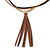 Tribal Brown/ Black Leather Style Necklace with Suede Tassel - 42cm L/ 7cm Ext/ 10cm Tassel - view 8