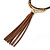 Tribal Brown/ Black Leather Style Necklace with Suede Tassel - 42cm L/ 7cm Ext/ 10cm Tassel - view 9