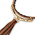 Tribal Brown/ Black Leather Style Necklace with Suede Tassel - 42cm L/ 7cm Ext/ 10cm Tassel - view 3