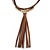 Tribal Brown/ Black Leather Style Necklace with Suede Tassel - 42cm L/ 7cm Ext/ 10cm Tassel - view 10