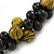 Black/ Olive Cluster Wood Bead Black Cotton Cord Necklace - 80cm L - view 5