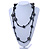 Long Wood, Resin, Glass, Ceramic Bead Necklace (Black/ Dark Grey) - 140cm Length - view 2