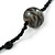 Long Wood, Resin, Glass, Ceramic Bead Necklace (Black/ Dark Grey) - 140cm Length - view 6