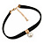 Black Faux Suede Choker Necklace with Lustrous Freshwater Pearl Bead 15mm Pendant - 30cm L/ 7cm Ext - view 6