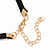 Black Faux Suede Choker Necklace with Lustrous Freshwater Pearl Bead 15mm Pendant - 30cm L/ 7cm Ext - view 5