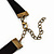 Black Velour Choker Necklace with Antiqure Gold Tone Star Pendant - 30cm L/ 6cm Ext - view 4