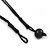 Black, Gold Wood and Glass Bead Cotton Cord Necklace - 60cm L - view 6