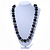 Long Chunky Black Wood Bead Necklace - 84cm L - view 2