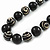 Long Chunky Black Wood Bead Necklace - 84cm L - view 3