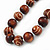 Long Chunky Brown Wood Bead Necklace - 82cm L - view 3