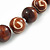 Long Chunky Brown Wood Bead Necklace - 82cm L - view 4