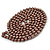 Long Coffee Brown Glass Bead Necklace - 140cm Length/ 8mm - view 7
