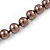 Long Coffee Brown Glass Bead Necklace - 140cm Length/ 8mm - view 3