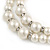 Two Row White Simulated Glass Pearl Beads with Crystal Rings Necklace - 50cm L/ 3cm Ext - view 4