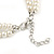 Two Row White Simulated Glass Pearl Beads with Crystal Rings Necklace - 50cm L/ 3cm Ext - view 6