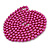 Long Deep Pink Glass Bead Necklace - 140cm Length/ 8mm - view 5