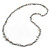 Long Off White Shell Nugget and Clear Glass Crystal Bead Necklace - 110cm L - view 7