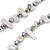 Long Off White Shell Nugget and Clear Glass Crystal Bead Necklace - 110cm L - view 6