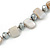 Long Off White Shell Nugget and Clear Glass Crystal Bead Necklace - 110cm L - view 4