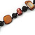 Long Brown/ Plum Shell Nugget and Black Glass Crystal Bead Necklace - 120cm L - view 5