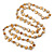 Long Sandy Brown Shell Nugget and Clear Glass Crystal Bead Necklace - 118cm  L