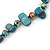 Long Teal Shell Nugget and Chameleon Glass Crystal Bead Necklace - 112cm L - view 5