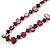 Long Cranberry Shell Nugget and Chameleon Purple Glass Crystal Bead Necklace - 112cm L - view 6
