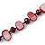 Long Cranberry Shell Nugget and Chameleon Purple Glass Crystal Bead Necklace - 112cm L - view 3