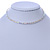 Thin AB Top Grade Austrian Crystal Choker Necklace In Rhodium Plated Metal - 36cm L/ 10cm Ext - view 6