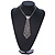Star Quality Clear Austrian Crystal Tie Necklace In Silver Tone Metal - 37cm L/ 17cm Ext /15cm Tie - view 2