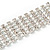 Long Thin Austrian Crystal Tie Necklace In Silver Tone Metal - 28cm L/ 18cm Ext/ 24cm Tie - view 6