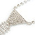 Long Thin Austrian Crystal Tie Necklace In Silver Tone Metal - 28cm L/ 18cm Ext/ 24cm Tie - view 5