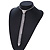 Long Thin Austrian Crystal Tie Necklace In Silver Tone Metal - 28cm L/ 18cm Ext/ 24cm Tie - view 8