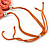 Salmon Pink/ Coral Glass Bead Multistrand Orange Suede Cord Necklace - Adjustable - 74cm L - view 5