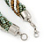 Chunky Multistrand Glass Bead Twisted Necklace with Silver Tone Closure (Dusty Blue, Bronze, White) - 48cm L - view 5