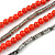 4 Strand Multilayered Salmon/ Coral Ceramic and Silver Tone Acrylic Bead Necklace - 90cm L - view 3