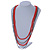 4 Strand Multilayered Salmon/ Coral Ceramic and Silver Tone Acrylic Bead Necklace - 90cm L - view 2