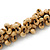 Natural Wood Bead Cluster Black Cotton Cord Necklace - 64cm L - view 3