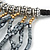 Contemporary Silver, Bronze Acrylic Bead Fringe Black Cotton Cord Necklace - 43cm L/ 5cm Ext/ 14cm Fringe - view 3