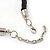 Contemporary Silver, Bronze Acrylic Bead Fringe Black Cotton Cord Necklace - 43cm L/ 5cm Ext/ 14cm Fringe - view 4