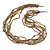 Multistrand Bronze/ Silver Glass Bead Necklace - 90cm L - view 5