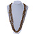 Multistrand Bronze/ Silver Glass Bead Necklace - 90cm L - view 2