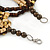Multistrand Dark Brown/ Natural Wood Bead Necklace - 50cm L - view 5