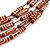 Multistrand Brown Wood Bead Olive Cotton Cord Necklace - 70cm L - view 4