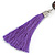 Long Plum Glass Bead Necklace with Purple Silk Tassel - 82cm L/ 12cm Tassel - view 5