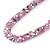 Long Multistrand Twisted Glass Bead Necklace (Lavender, Pink, White) - 124cm L - view 5