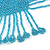 Light Blue Glass Bead V-Shape Tassel Necklace - 40cm L/ 12cm Drop - view 5